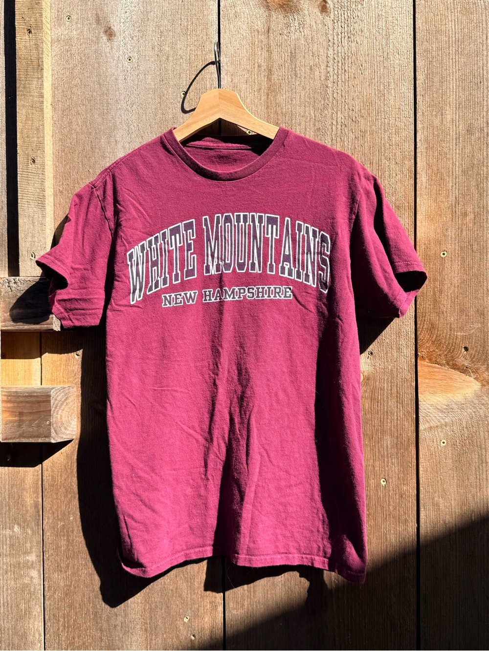 Comfort Colors White Mountains New Hampshire Maroon Tee